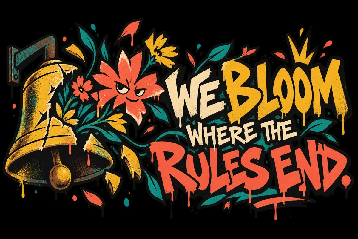 Graffiti: We bloom where the rules end.